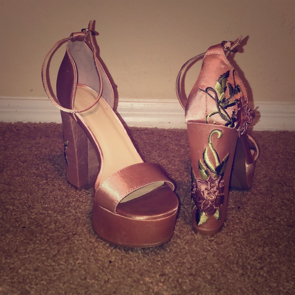 Pink Floral High Heels
